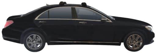 Whispbar Dakdragers (Black) Mercedes-Benz S-Class W222 4dr Sedan met Vaste bevestigingspunten bouwjaar 2014 - e.v.|Complete set dakdragers