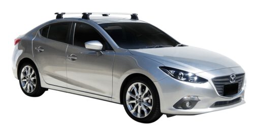 Whispbar Dakdragers (Silver) Mazda 3 4dr Sedan met Vaste bevestigingspunten bouwjaar 2014 - 2016|Complete set dakdragers