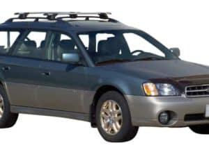 Whispbar Dakdragers Zilver Subaru Outback 5dr Wagon met Dakrails bouwjaar 2000-2003 Complete set dakdragers