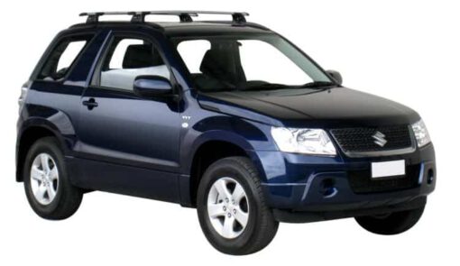 Whispbar Dakdragers Zilver Suzuki Escudo 3dr SUV met Geintegreerde dakrails bouwjaar 2005-2015 Complete set dakdragers