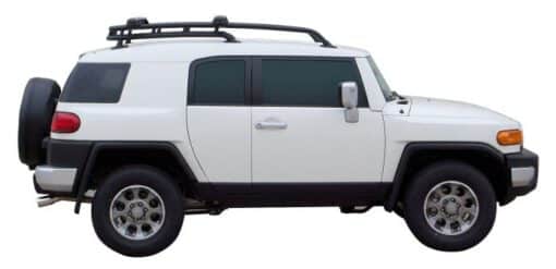 Whispbar Dakdragers Zilver Toyota FJ Cruiser 5dr SUV met Dakrails bouwjaar 2007-e.v. Complete set dakdragers