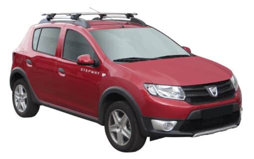 Whispbar Dakdragers Zilver Dacia Sandero Stepway 5dr SUV met Dakrails bouwjaar 2009-e.v. Complete set dakdragers