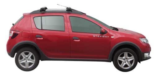 Whispbar Dakdragers Zilver Dacia Sandero Stepway 5dr SUV met Dakrails bouwjaar 2009-e.v. Complete set dakdragers