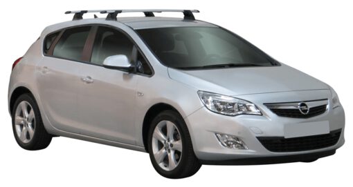 Whispbar Dakdragers Zilver Opel Astra 5dr Hatch met Vaste bevestigingspunten bouwjaar 2010-2015 Complete set dakdragers