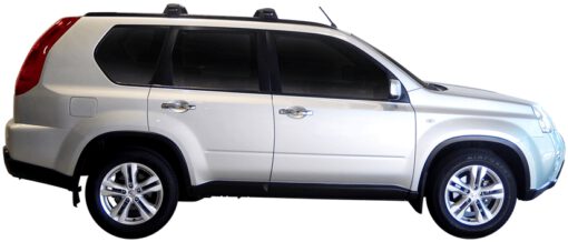 Whispbar Dakdragers Zilver Nissan X-Trail 5dr SUV met Flush Rail/Fixed Point bouwjaar 2010-2014 Complete set dakdragers