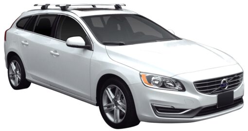 Whispbar Dakdragers Zilver Volvo V60 5dr Estate met Geintegreerde dakrails bouwjaar 2010-e.v. Complete set dakdragers