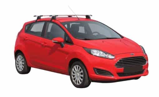 Whispbar Dakdragers Zilver Ford Fiesta 5dr Hatch met Glad dak bouwjaar 2008-2017 Complete set dakdragers