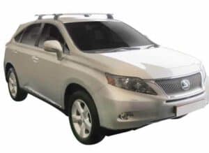 Whispbar Dakdragers Zilver Lexus RX 5dr SUV met Fixed Point/Glad dak bouwjaar 2009-2015 Complete set dakdragers