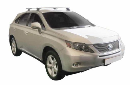 Whispbar Dakdragers Zilver Lexus RX 5dr SUV met Fixed Point/Glad dak bouwjaar 2009-2015 Complete set dakdragers