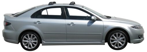 Whispbar Dakdragers Zilver Mazda 6  5dr Hatch met Vaste bevestigingspunten bouwjaar 2002-2007 Complete set dakdragers
