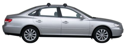 Whispbar Dakdragers Zilver Hyundai Grandeur  4dr Sedan met Glad dak bouwjaar 2005-e.v. Complete set dakdragers