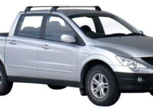 Whispbar Dakdragers Zilver SsangYong Actyon Sport  4dr Ute met Glad dak bouwjaar 2005-2012 Complete set dakdragers