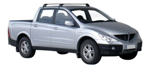 Whispbar Dakdragers Zilver SsangYong Actyon Sport  4dr Ute met Glad dak bouwjaar 2005-2012 Complete set dakdragers