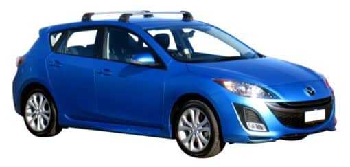 Whispbar Dakdragers Zilver Mazda 3  5dr Hatch met Vaste bevestigingspunten bouwjaar 2009-2013 Complete set dakdragers