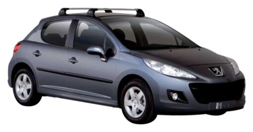 Whispbar Dakdragers Zilver Peugeot 207  5dr Hatch met Vaste bevestigingspunten bouwjaar 2006-2012 Complete set dakdragers