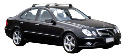 Whispbar Dakdragers Zilver Mercedes-Benz E-Class W211 4dr Sedan met Vaste bevestigingspunten bouwjaar 2002-2009 Complete set dakdragers