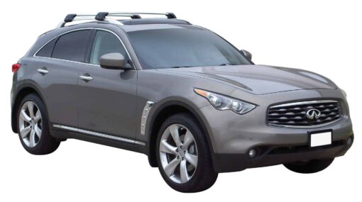 Whispbar Dakdragers Zilver Infiniti FX50  5dr SUV met Dakrails bouwjaar 2009-e.v. Complete set dakdragers