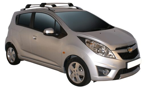 Whispbar Dakdragers Zilver Chevrolet Spark  5dr Hatch met Dakrails bouwjaar 2010-e.v. Complete set dakdragers