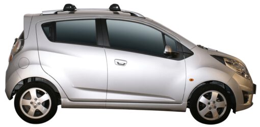 Whispbar Dakdragers Zilver Chevrolet Spark  5dr Hatch met Dakrails bouwjaar 2010-e.v. Complete set dakdragers