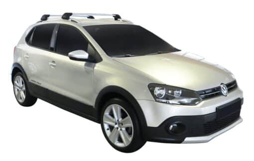 Whispbar Dakdragers Zilver Volkswagen Cross Polo  5dr Hatch met Dakrails bouwjaar 2010-e.v. Complete set dakdragers