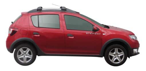 Whispbar Dakdragers Zilver Dacia Sandero Stepway 5dr SUV met Dakrails bouwjaar 2009-e.v. Complete set dakdragers