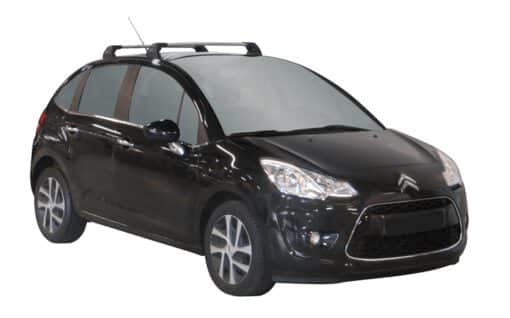 Whispbar Dakdragers Zilver Citroen C3 Panoramic Window 5dr Hatch met Vaste bevestigingspunten bouwjaar 2009-2016 Complete set dakdragers