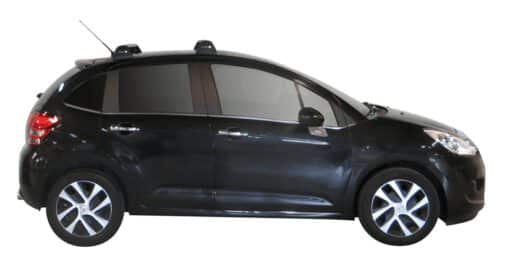 Whispbar Dakdragers Zilver Citroen C3 Panoramic Window 5dr Hatch met Vaste bevestigingspunten bouwjaar 2009-2016 Complete set dakdragers