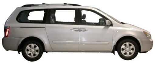 Whispbar Dakdragers Zilver Kia Sedona  5dr MPV met Dakrails bouwjaar 2008-e.v. Complete set dakdragers