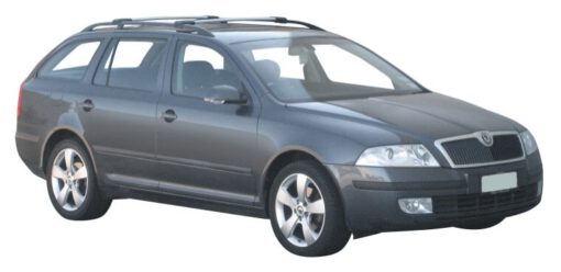 Whispbar Dakdragers Zilver Skoda Octavia II 5dr Estate met Dakrails bouwjaar 2004-2007 Complete set dakdragers