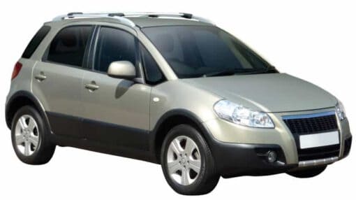 Whispbar Dakdragers Zilver Suzuki SX4  5dr Hatch met Dakrails bouwjaar 2006-2010 Complete set dakdragers