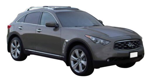 Whispbar Dakdragers Zilver Infiniti FX50  5dr SUV met Dakrails bouwjaar 2009-e.v. Complete set dakdragers