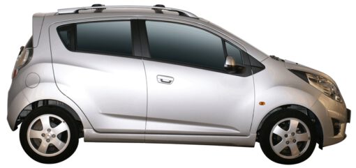 Whispbar Dakdragers Zilver Chevrolet Spark  5dr Hatch met Dakrails bouwjaar 2010-e.v. Complete set dakdragers