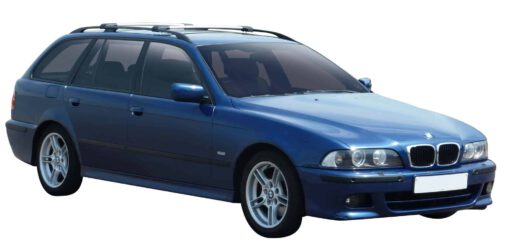 Whispbar Dakdragers Zilver BMW 5 Series E39 Touring 5dr Estate met Dakrails bouwjaar 2001-2003 Complete set dakdragers