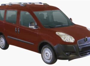 Whispbar Dakdragers Zilver Fiat Doblo  5dr Van met Dakrails bouwjaar 2010-e.v. Complete set dakdragers