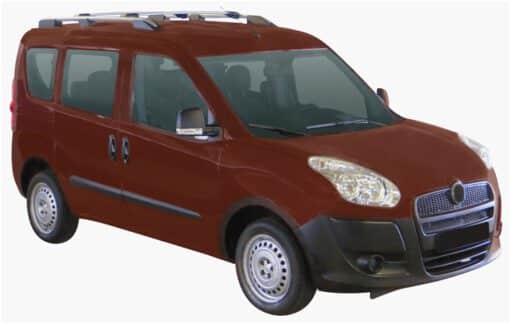 Whispbar Dakdragers Zilver Fiat Doblo  5dr Van met Dakrails bouwjaar 2010-e.v. Complete set dakdragers