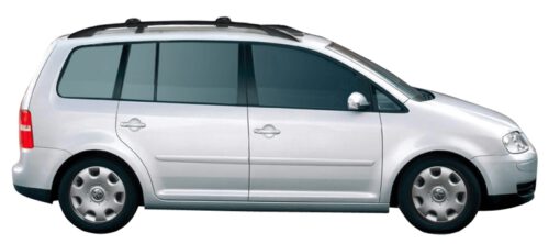 Whispbar Dakdragers Zwart Volkswagen Touran 5dr MPV met Dakrails bouwjaar 2003-2010 Complete set dakdragers