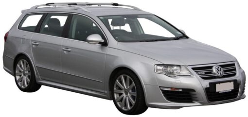 Whispbar Dakdragers Zwart Volkswagen Passat Mk6 5dr Estate met Dakrails bouwjaar 2005-2010 Complete set dakdragers