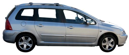 Whispbar Dakdragers Zwart Peugeot 307 SW 5dr Estate met Dakrails bouwjaar 2002-2008 Complete set dakdragers