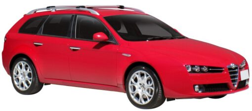 Whispbar Dakdragers Zwart Alfa Romeo 159 5dr Estate met Dakrails bouwjaar 2006-e.v. Complete set dakdragers