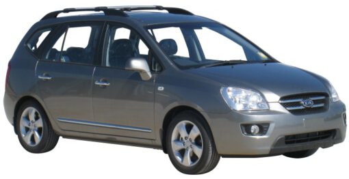 Whispbar Dakdragers Zwart Kia Carens Mk2 5dr MPV met Dakrails bouwjaar 2006-2012 Complete set dakdragers