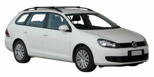 Whispbar Dakdragers Zwart Volkswagen Golf Mk6 5dr Estate met Dakrails bouwjaar 2009-2012 Complete set dakdragers