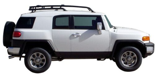 Whispbar Dakdragers Zwart Toyota FJ Cruiser 5dr SUV met Dakrails bouwjaar 2007-e.v. Complete set dakdragers