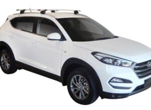 Whispbar Dakdragers (Zilver) Hyundai Tucson Glass Roof 5dr SUV met Geintegreerde rails bouwjaar 2015 - e.v.|Complete set dakdragers