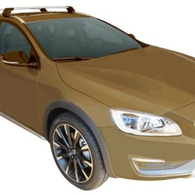 Whispbar Dakdragers (Black) Volvo V60 CC 5dr Estate met Geintegreerde rails bouwjaar 2015 - e.v.|Complete set dakdragers