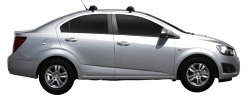 Whispbar Dakdragers (Black) Chevrolet Aveo 4dr Sedan met Glad dak bouwjaar 2011 - e.v.|Complete set dakdragers