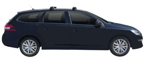 Whispbar Dakdragers (Black) Peugeot 308 SW 5dr Estate met Glad dak bouwjaar 2014 - e.v.|Complete set dakdragers