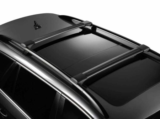 Whispbar Dakdragers Zwart Volkswagen Touareg 5dr SUV met Dakrails bouwjaar 2010-2014 Complete set dakdragers