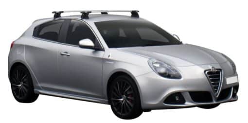 Whispbar Dakdragers Zwart Alfa Romeo Giulietta 5dr Hatch met Glad Dak bouwjaar 2010-2013 Complete set dakdragers