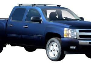 Whispbar Dakdragers Zilver Chevrolet Silverado Crew Cab 4dr Ute met Glad Dak bouwjaar 2007-e.v. Complete set dakdragers