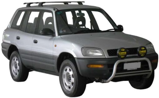 Whispbar Dakdragers Zilver Toyota Rav 4 5dr SUV met Vaste Bevestigingspunten bouwjaar 1994-2000 Complete set dakdragers